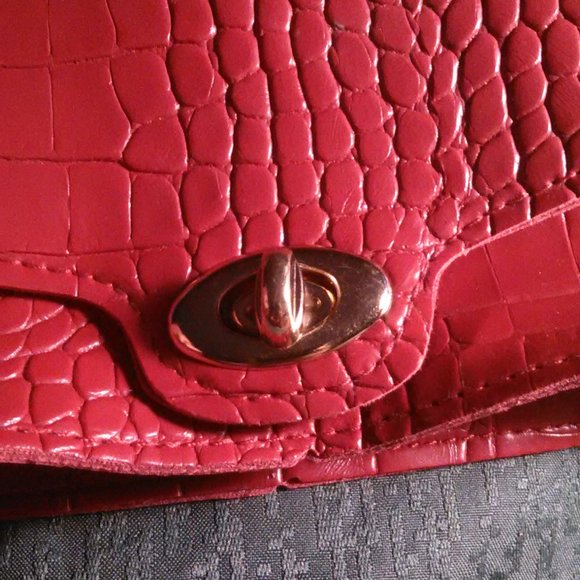 Faux Leather Red Mini Handbag - Picture 2 of 10